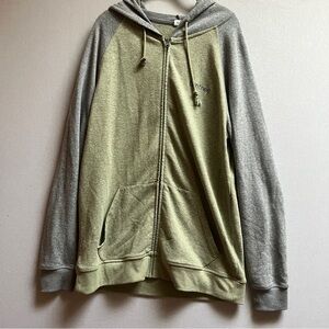Tentree Two-Tone Gray and Green Hoodie Sweater Sz L